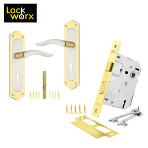 LOCK WORX Goldstone Handles Mortice Lockset LWL-GLD-3LBP