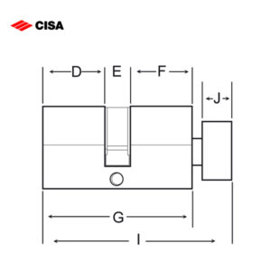CISA C2000 Toilet Knob Cylinder 08525-14-12