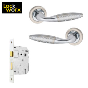 LOCK WORX Elegant Handle on Rose Mortice Lockset LWL-ELE-2LSN