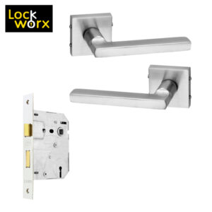 LOCK WORX Jade Handle on Rose Mortice Lockset LWL-JAD-2LSN