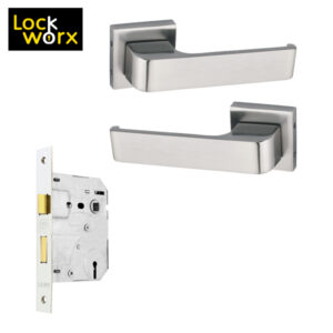 LOCK WORX Pentagon Handle on Rose Mortice Lockset LWL-PEN-3LSN