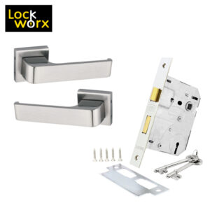 LOCK WORX Pentagon Handle on Rose Mortice Lockset LWL-PEN-3LSN