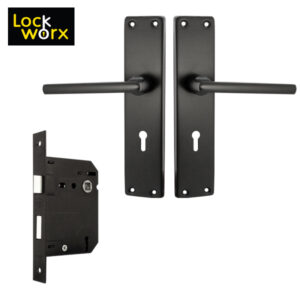 LOCK WORX Chrystal Handles Mortice Lockset LWL-CRY-2LBL