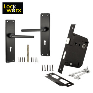 LOCK WORX Chrystal Handles Mortice Lockset LWL-CRY-3LBL