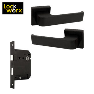 LOCK WORX Pentagon Handle on Rose Mortice Lockset LWL-PEN-2LBL