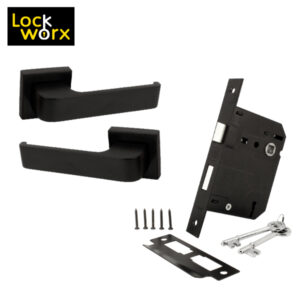 LOCK WORX Pentagon Handle on Rose Mortice Lockset LWL-PEN-3LBL
