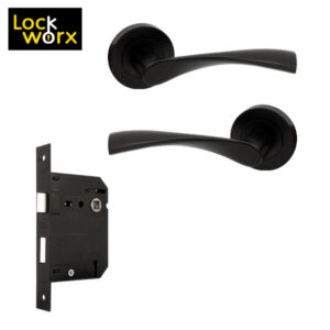LOCK WORX Thor Handle on Rose Mortice Lockset LWL-THR-3LBL