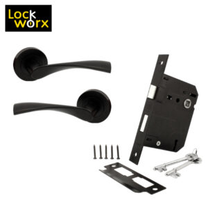 LOCK WORX Thor Handle on Rose Mortice Lockset LWL-THR-3LBL