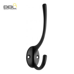 BBL Coat & Hat Hook Black Door Fitting BBFHK04BL-1