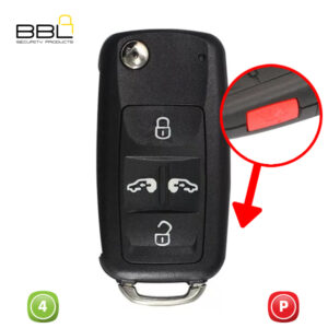 BBL Key Shells Volkswagen Shape 4 Button KSC-V-59E