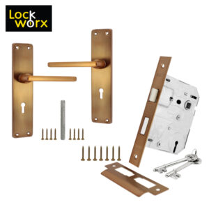 LOCK WORX Chrystal Handles Mortice Lockset LWL-CRY-3LCR