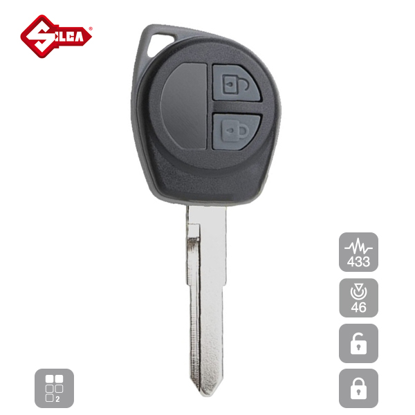 SILCA Proximity, Slot and Remote Vehicle Key 2 Button HU133RR18_A