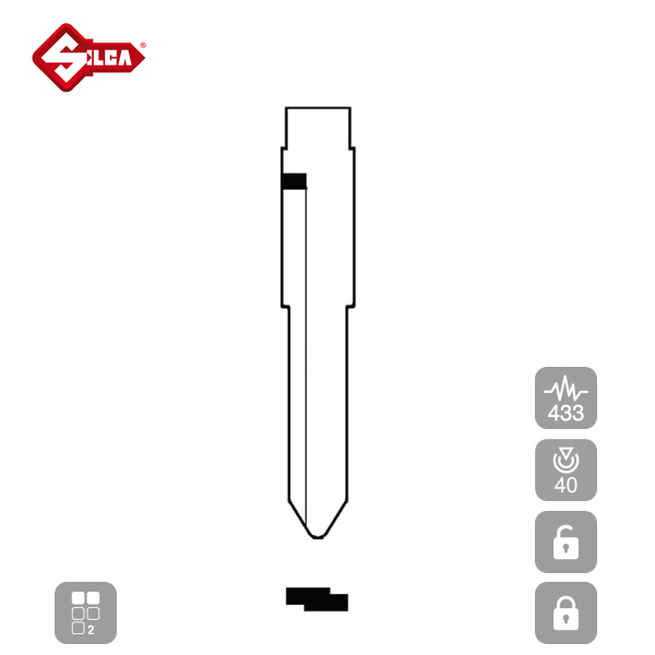 SILCA Proximity, Slot and Remote Vehicle Key 2 Button HU133RR19_D
