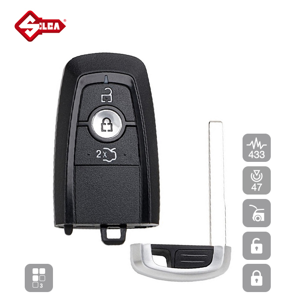 SILCA Proximity, Slot and Remote Vehicle Key 3 Button HU101AP05_B