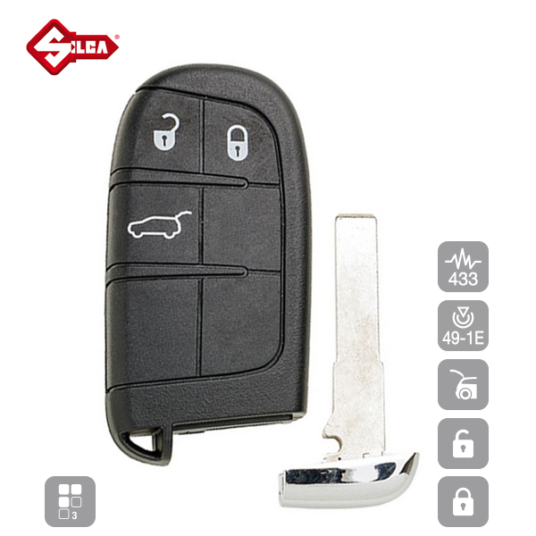 SILCA Proximity, Slot and Remote Vehicle Key 3 Button SIP22P40_B