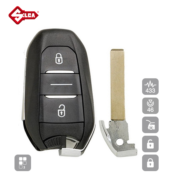SILCA Proximity, Slot and Remote Vehicle Key 3 Button VA-P25_B