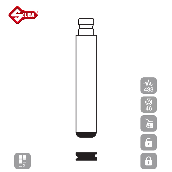 SILCA Proximity, Slot and Remote Vehicle Key 3 Button VA-P25_D