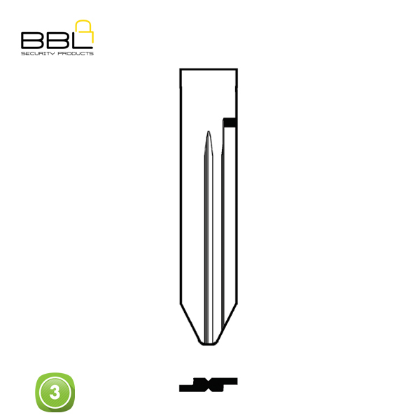BBL Key Shells Chrysler Jeep Shape 3 Button KSC-CHRY-10A_B