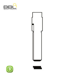BBL Key Shells Audi Shape 3 Button KSC-AU-22C