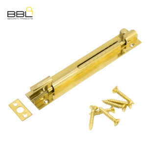 BBL Barrel Bolt Necked 150mm Brass Door Fitting BBF-BBN150SB-1