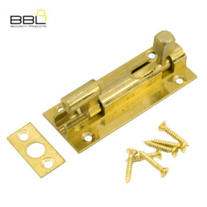 BBL Barrel Bolt Necked 63mm Brass Door Fitting BBF-BBN63SB-1