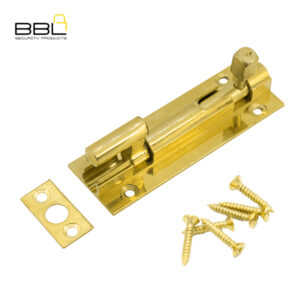 BBL Barrel Bolt Necked 75mm Brass Door Fitting BBF-BBN75SB-1