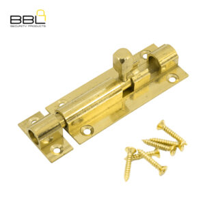 BBL Barrel Bolt Straight 63mm Brass Door Fitting BBF-BB63SB-1