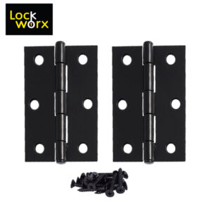 LOCK WORX Butt Hinge 65mm Steel Door Fitting LWFH65BL-1