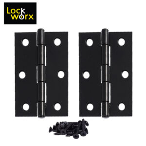 LOCK WORX Butt Hinge 75mm Steel Door Fitting LWFH75BL-1
