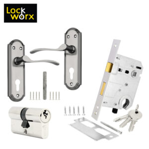 LOCK WORX 6″ Robin Handles CYL Mortice Lockset LWC-ROB-BN