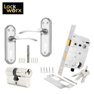 LOCK WORX 6″ Robin Handles CYL Mortice Lockset LWC-ROB-SN