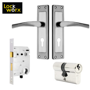 LOCK WORX 8″ Shale Handles CYL Mortice Lockset LWC-SHL-BL