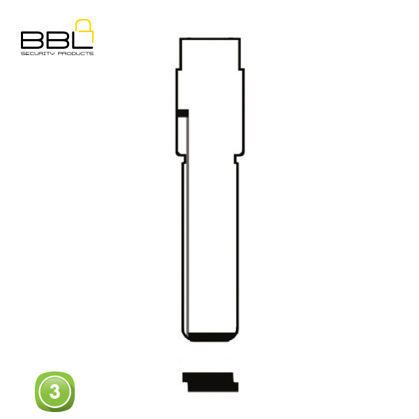 BBL Key Shells Volkswagen Shape 3 Button KSC-V-51A_C